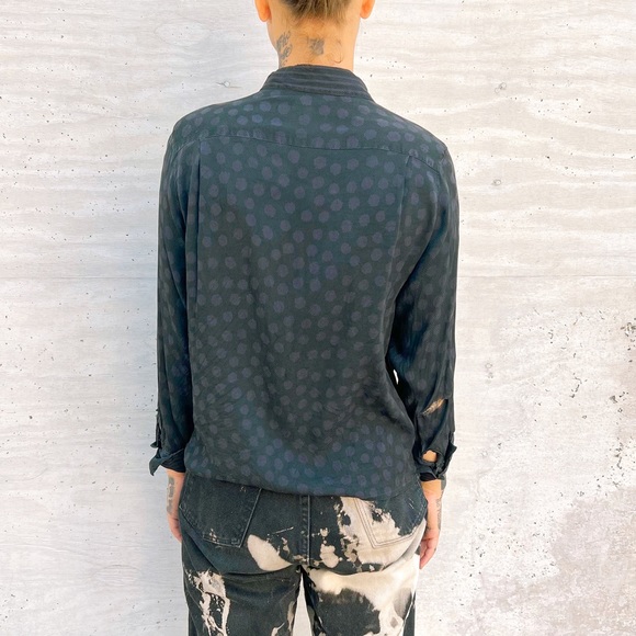 MICHII MOON FOR SANYO/Vintage Women's Convertible Blouse Long Sleeves Button Up - Picture 4 of 7